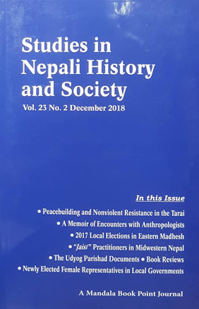 Studies IN Nepali History and Society (SINHAS): Vol.23 No.2 December 2018 